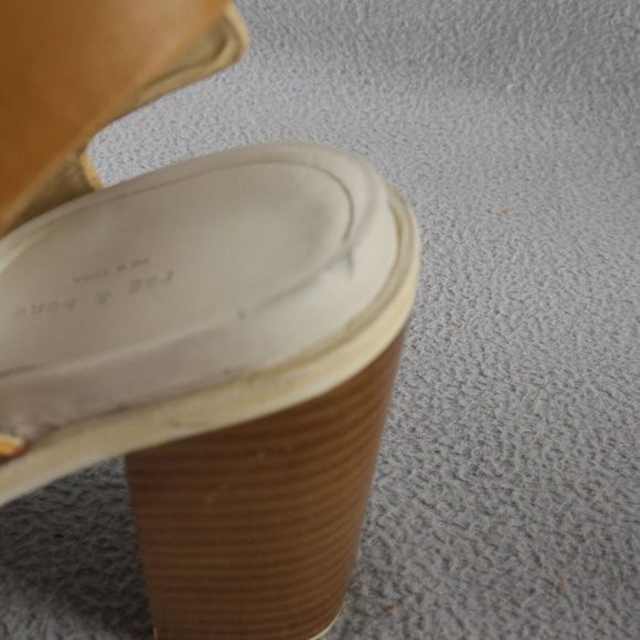 RAG & BONE Leather Two-Tone Sand BARON SANDAL HEELS W2528019R WOM Size 5 60437. - Picture 4 of 6